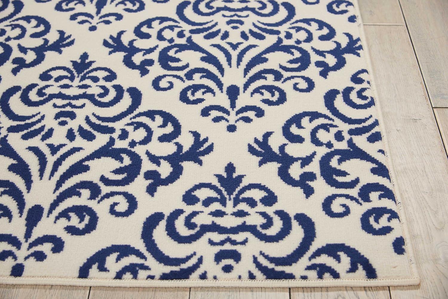 Nourison Home Grafix Vintage White/Blue 5'3" x 7'3" Area -Rug, Easy -Cleaning, Non Shedding, Bed Room, Living Room, Dining Room, Kitchen (5x7)