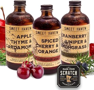 Sweet Haven Tonics Holiday Cheers Cocktail Mixers 3-Pack Sampler, Handcrafted Mix, All Natural, Fresh Ingredients, Craft Cocktails Made Simple, Zero Preservatives, Mocktail Mixers