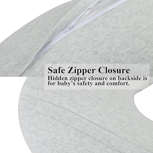 Miniatura 4 de Onacosht Funda de almohada de lactancia 100% algodón orgánico, suave y transpirable, funda de almohada de alimentación de jersey, se adapta a la