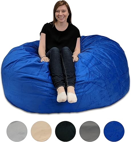 Miniatura 15 de Pillowtex Puf de espuma viscoelástica de calidad para niños, bolsas de 3 pies con funda extraíble lavable Chocolate,Fresno,Rosa (Dusty