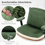 Fizzin chaise de bureau,Criss Cross chaise-croisé chaise de bureau avec roues,Wide Bureau chaise avec coussin arrière rabattable,Mid Back Chaises Ergonomic Computer Beige (vert)