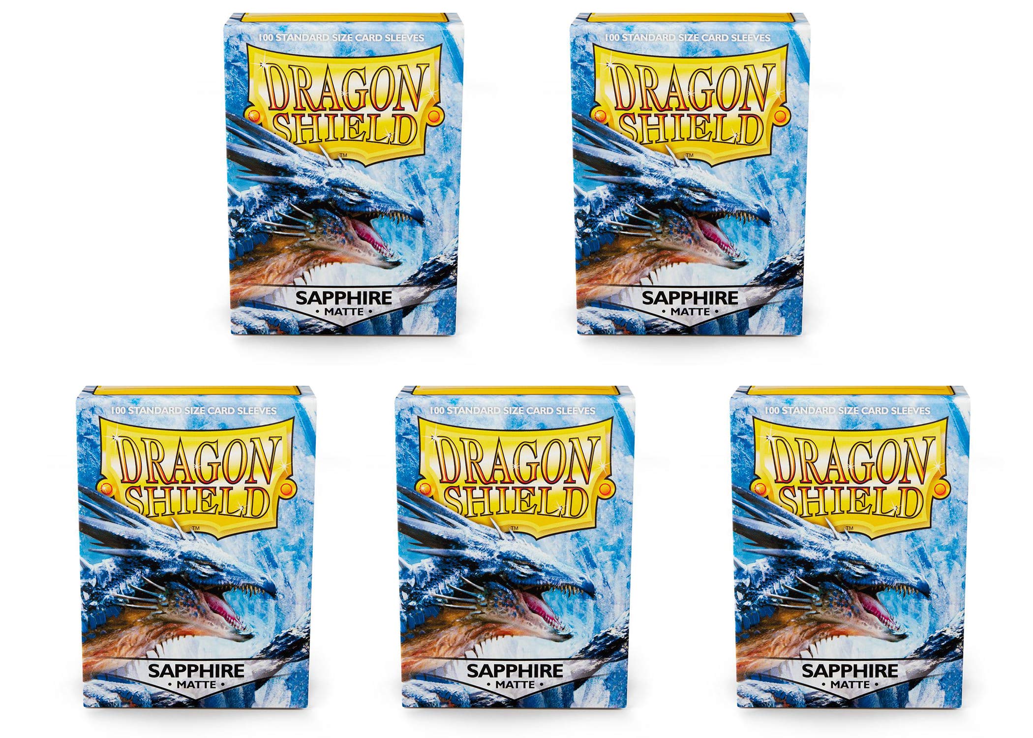 Dragon Shield 5 Packs Matte Sapphire Standard Size 100 ct Card Sleeves Value Bundle!