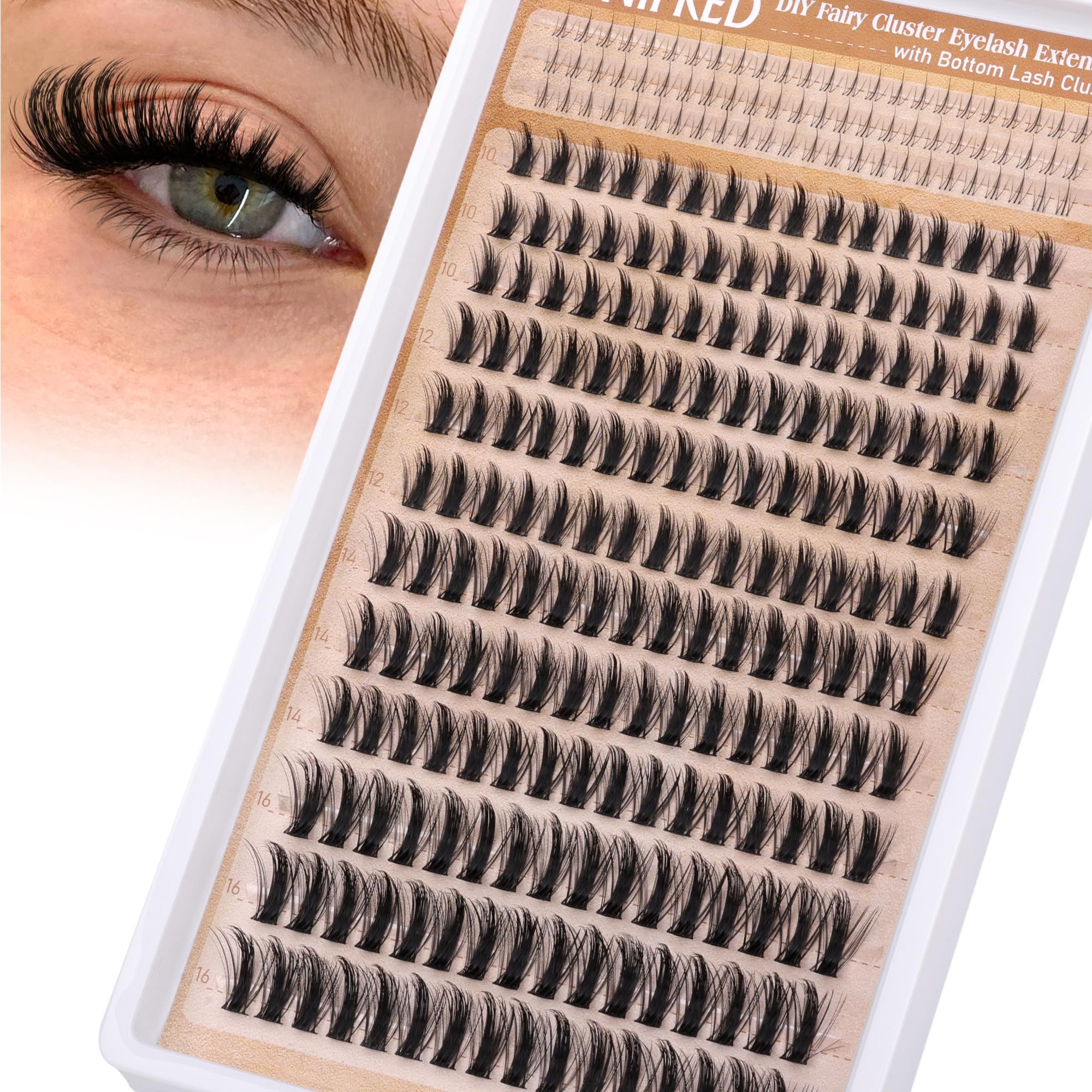 Winifred Wispy Lash Clusters with Bottom Lashes C Curl Eyelash Clusters Natural Cluster Eyelash Extensions 10-16mm Manga Lashes