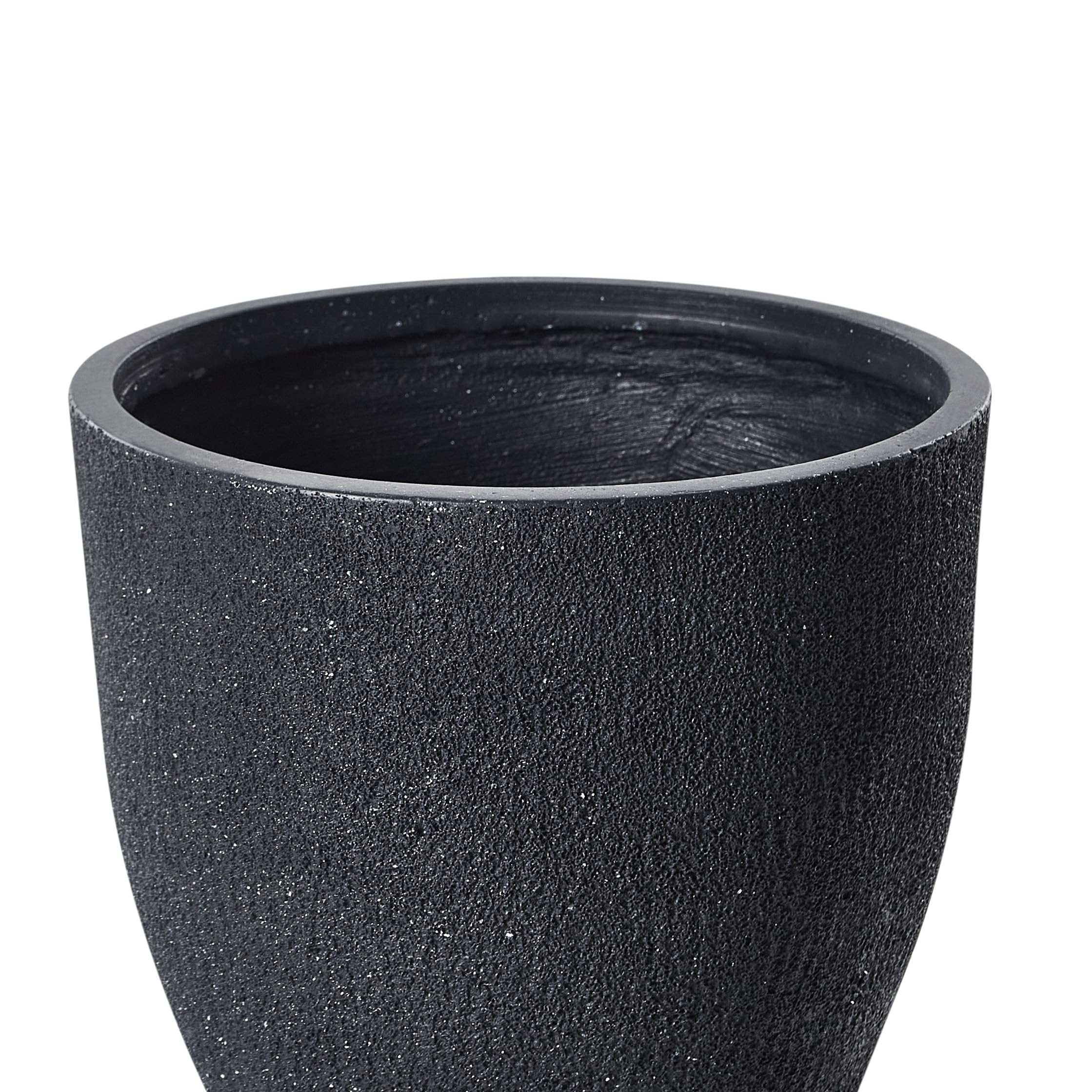 Beliani Cache-Pot d'Extérieur Ovale 55 x 55 x 53 cm en Fibre d'argile Gris Foncé Kannia