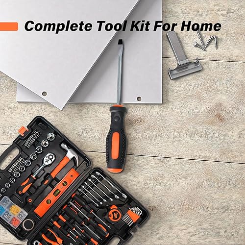 Miniatura 8 de Kit de herramientas manuales generales para el hogar, juego completo de herramientas de reparación portátil para hombres propietarios de viviendas,