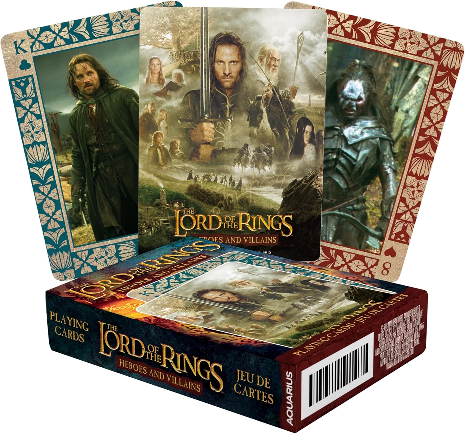 Lord of the Rings Playing Cards - LOTR Heroes and Villains Themed Deck of Cards for Your Favorite Card Games - Officially Licensed LOTR Merchandise & Collectibles - Poker Size