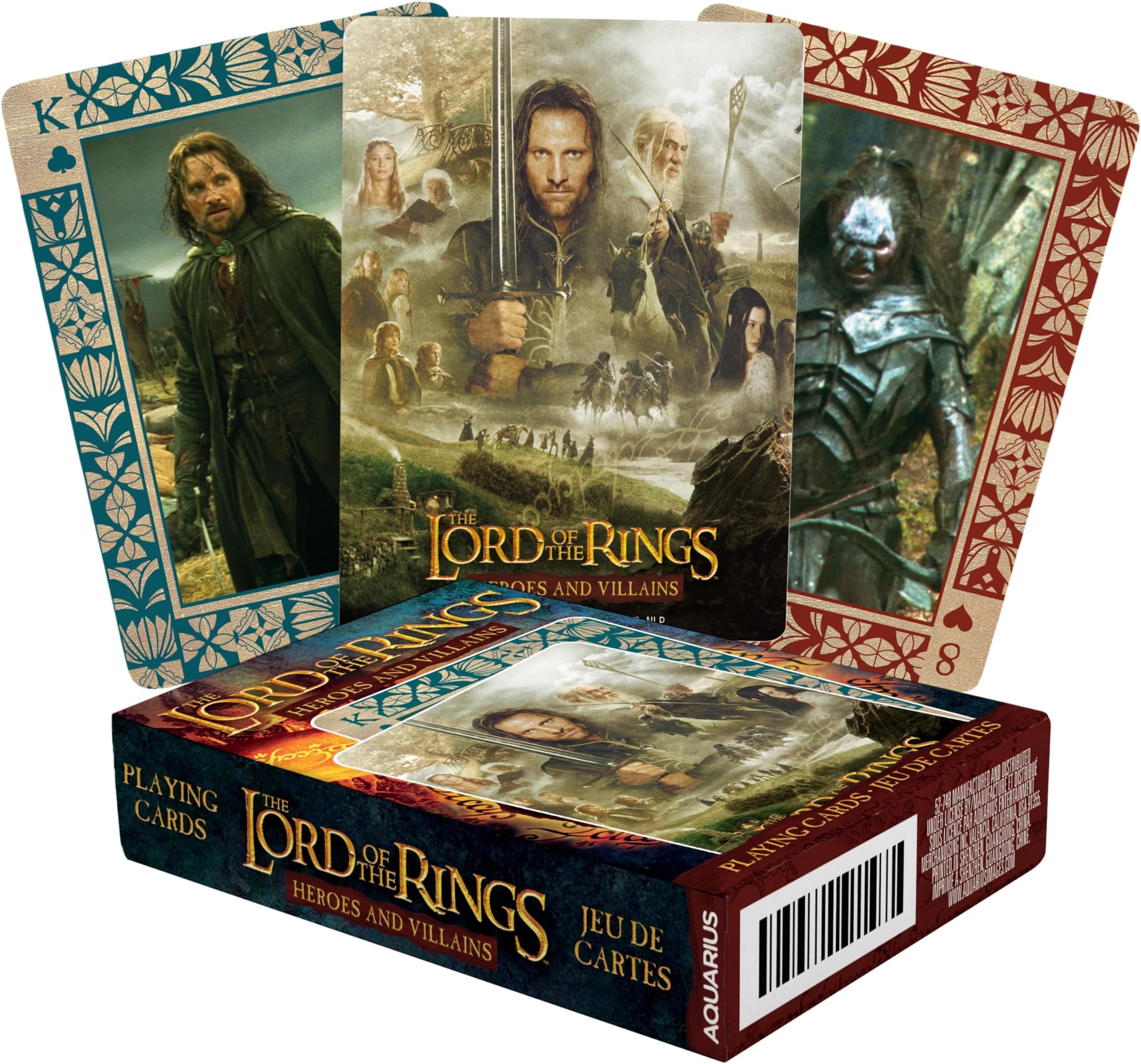 AQUARIUS The Lord of The Rings Heroes and Villains Playing Cards