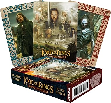 AQUARIUS Lord of the Rings Heroes and Villains Playing Cards Standard Size Themed Novelty Deck with 52 Unique Fantasy Movie Designs Collectible Merchandise Gift for Teens and Adults