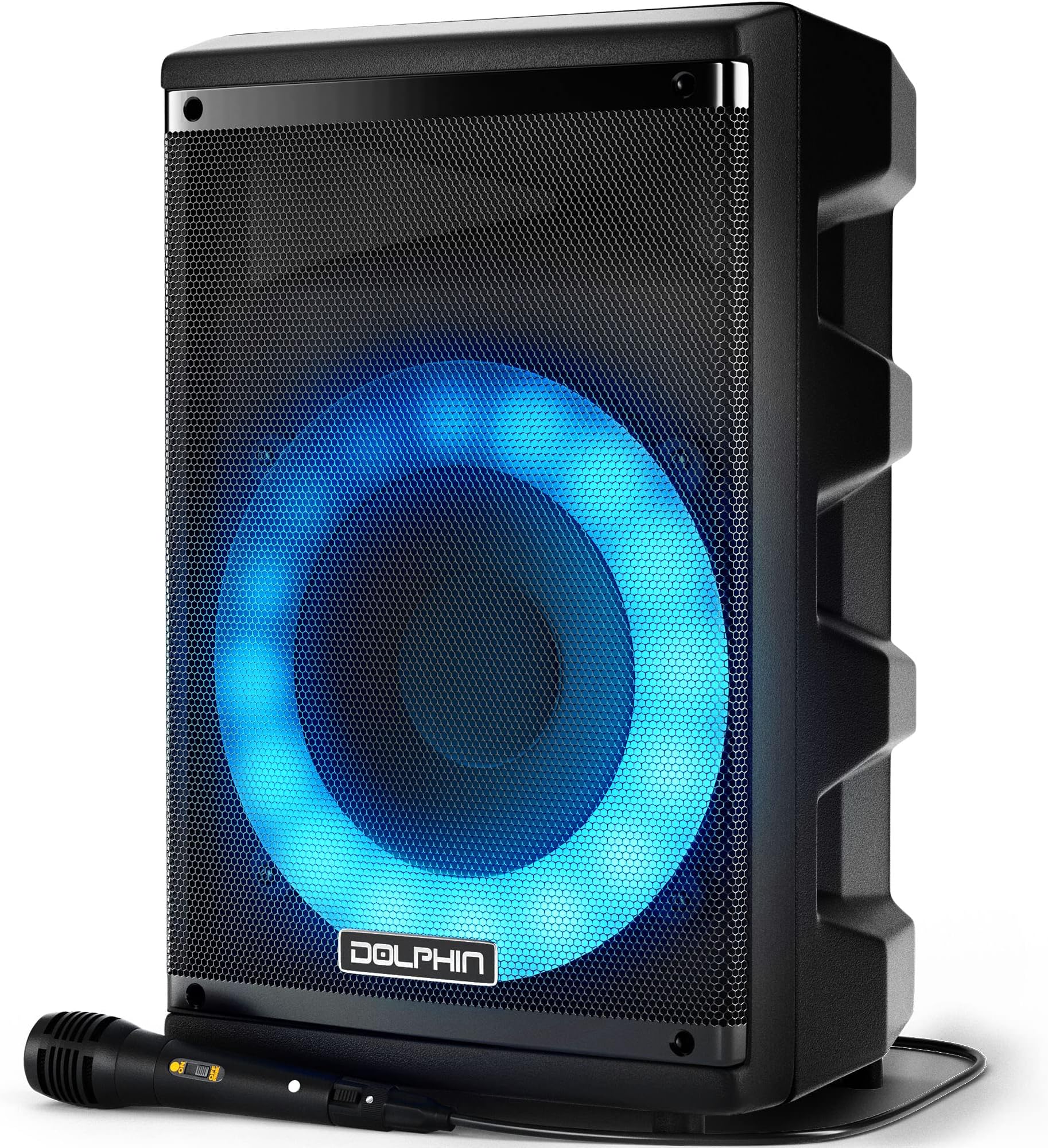 SP-807RBT Portable Bluetooth Party Speaker with Spin Lights