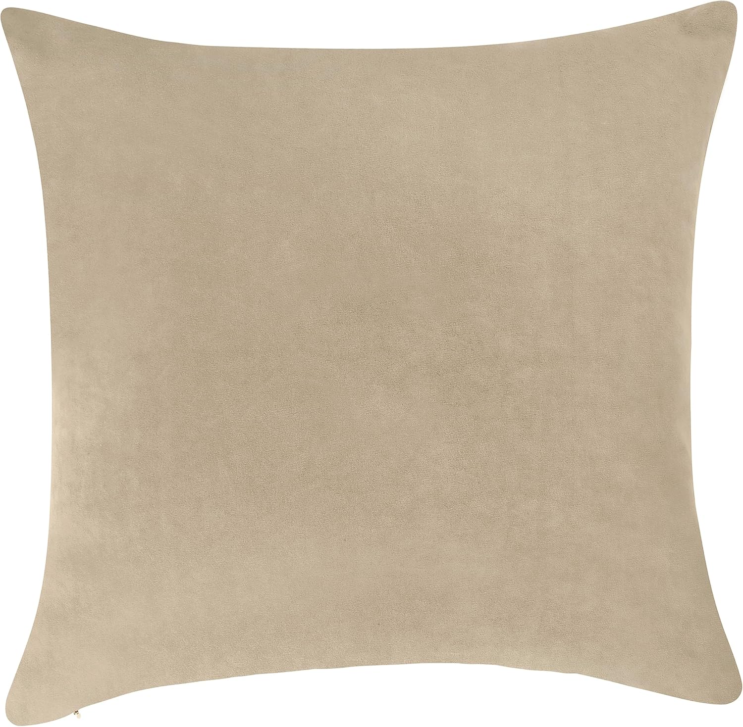 Pack of 1 Velvet Decorative Throw Pillow Cover 20x20 Inches, Cushion Cover Set for Home Sofa, Couch, Bedroom, Living Room, Soft and Breathable Fabric, Hidden Zipper (Beige, 20" x 20")