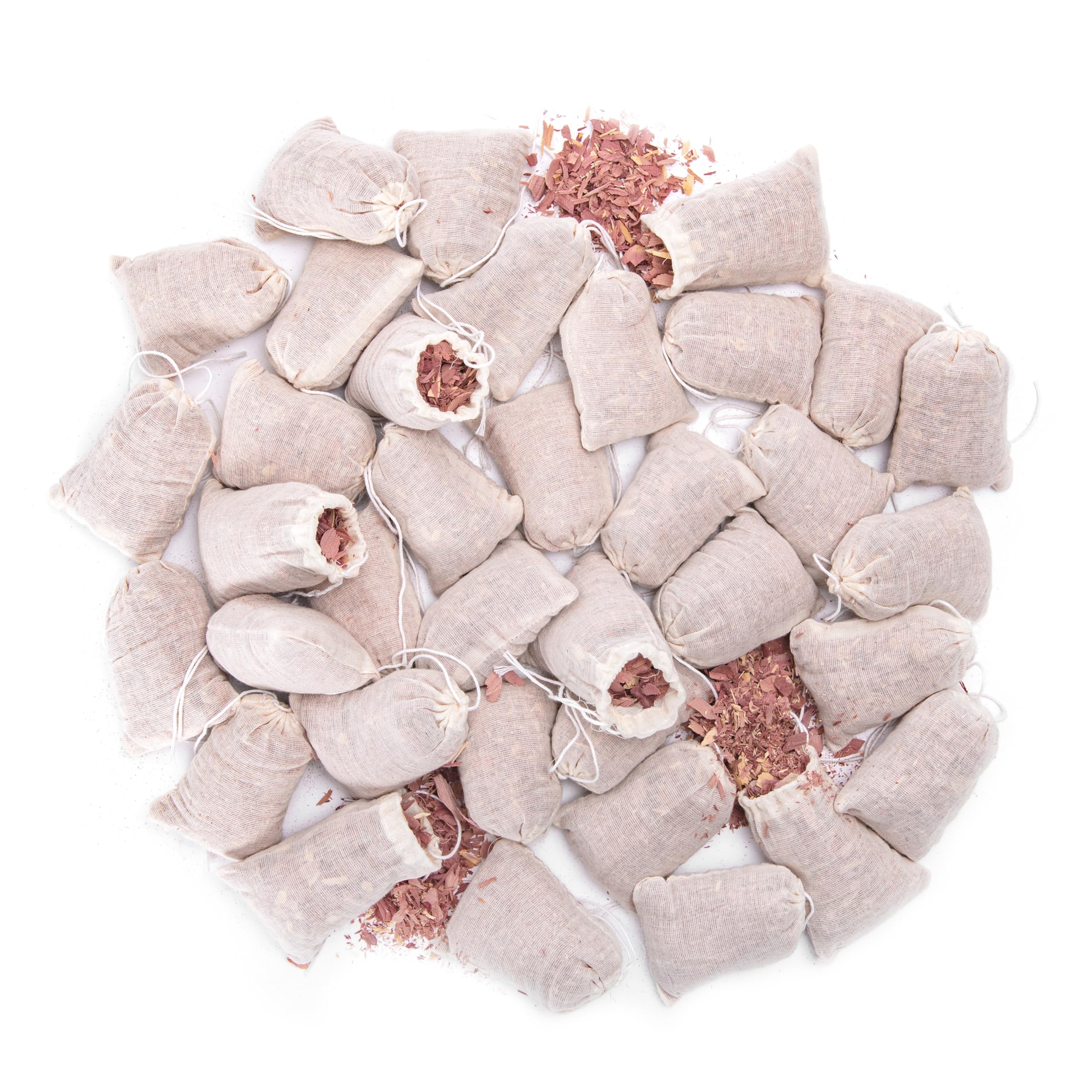 Pack of 36 Cedar Sachets Bag, Red Cedar Chips Sachets for Clothes Storage,Home Fragrance Sachet for Drawers and Closets, LV-F-CC-2