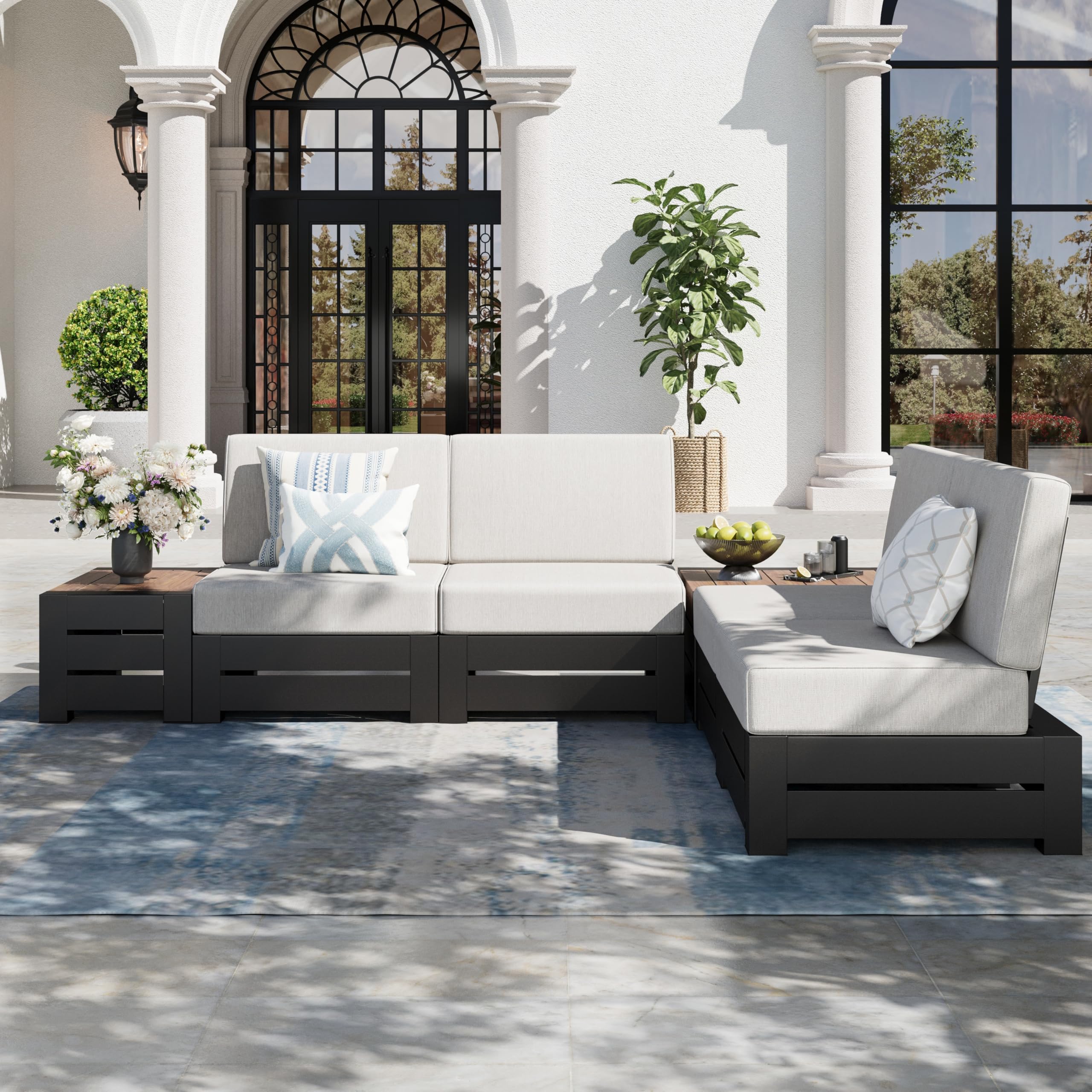 Amazon.com: SUNSHINE VALLEY Upgraded 6-Piece Metal Patio Furniture