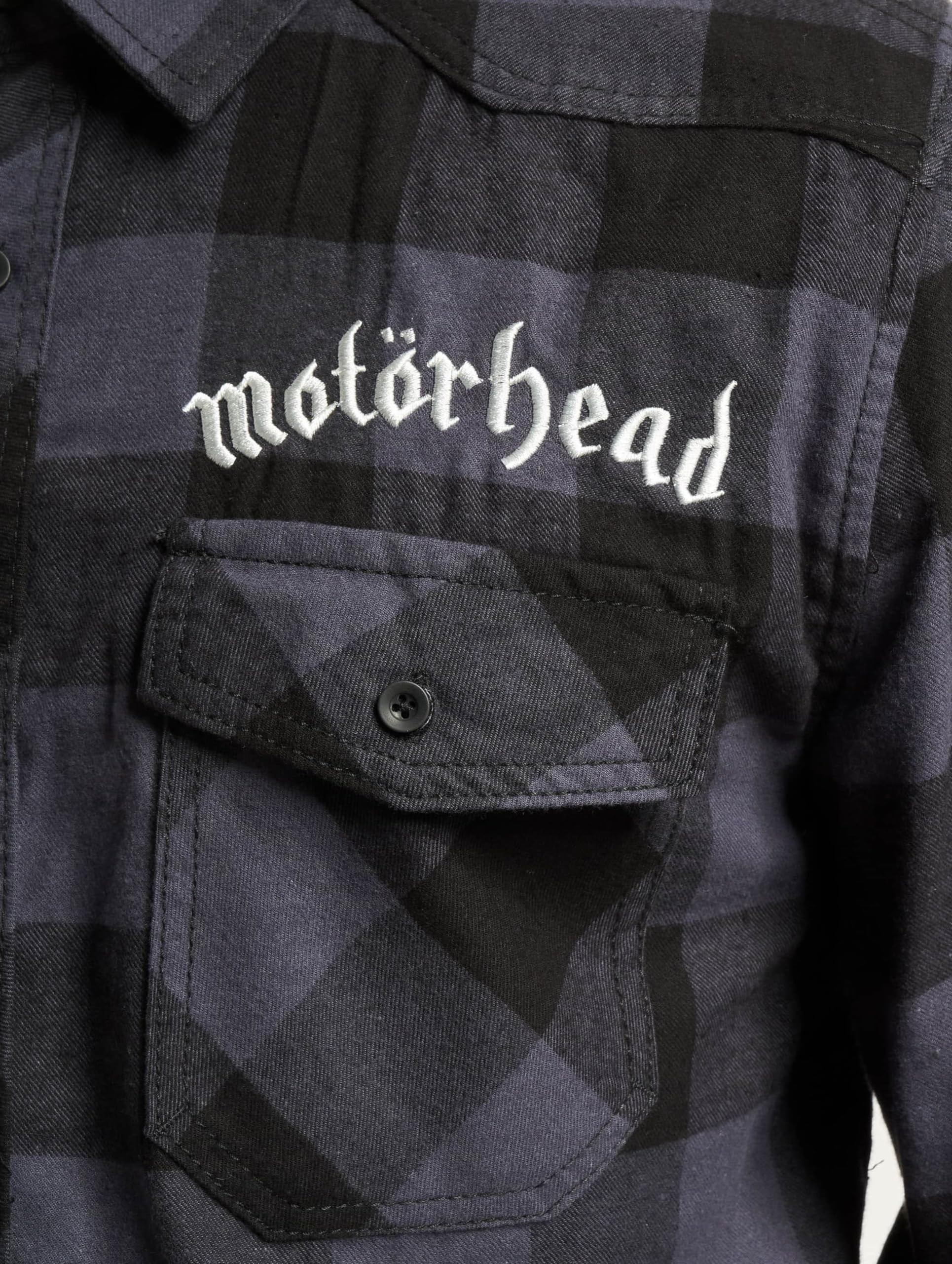 Motörhead Brandit Bastards - Checkshirt Hombre Manga Larga Negro/Gris 100% algodón Regular