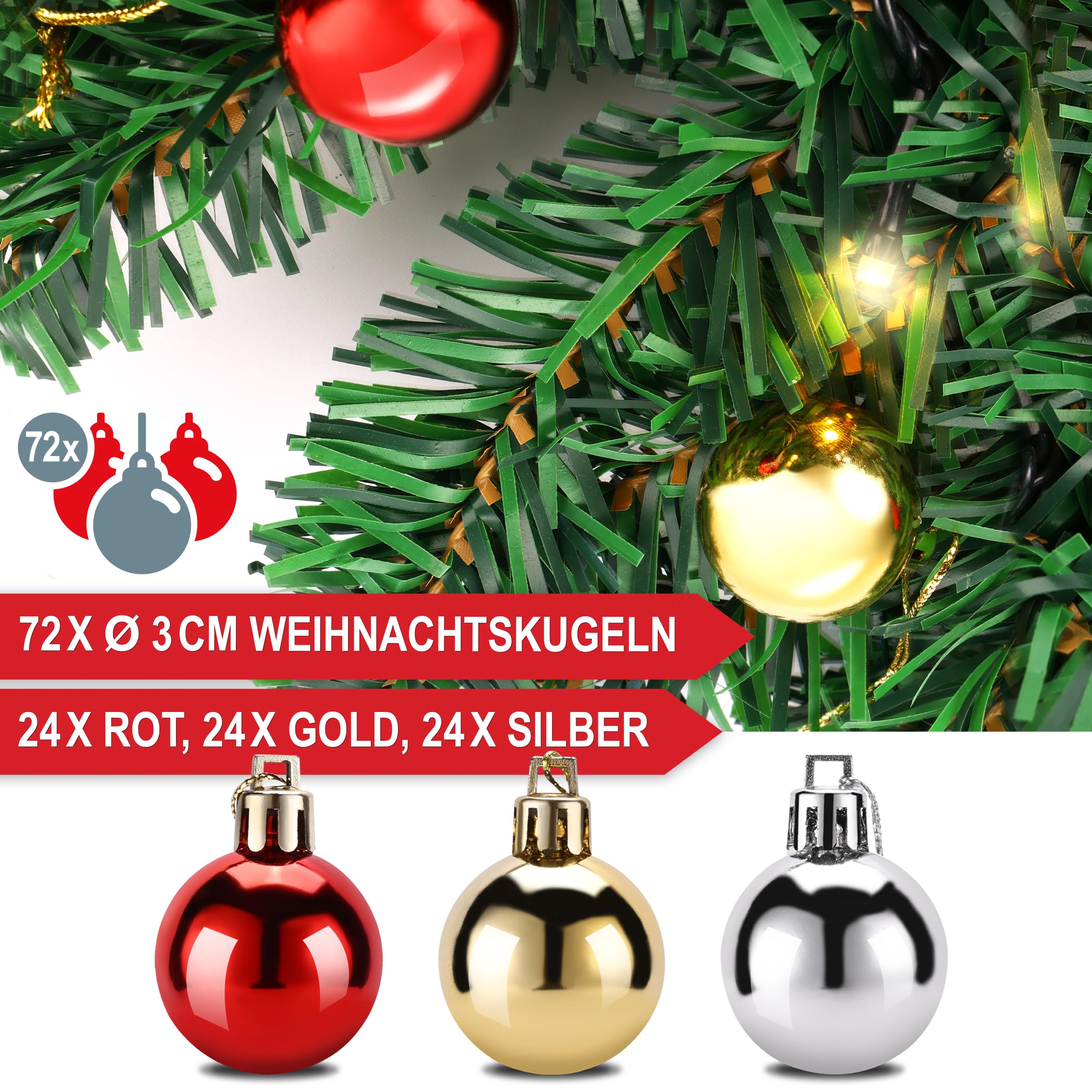 ONBEST Weihnachts-Girlande 10m mit Beleuchtung 100 LEDs warmweiß – Fernbedienung, Timer, 7 Lichteffekte – Weihnachtsdeko Tannengrün mit Lichterkette & Deko für In- & Outdoor (10 Meter)