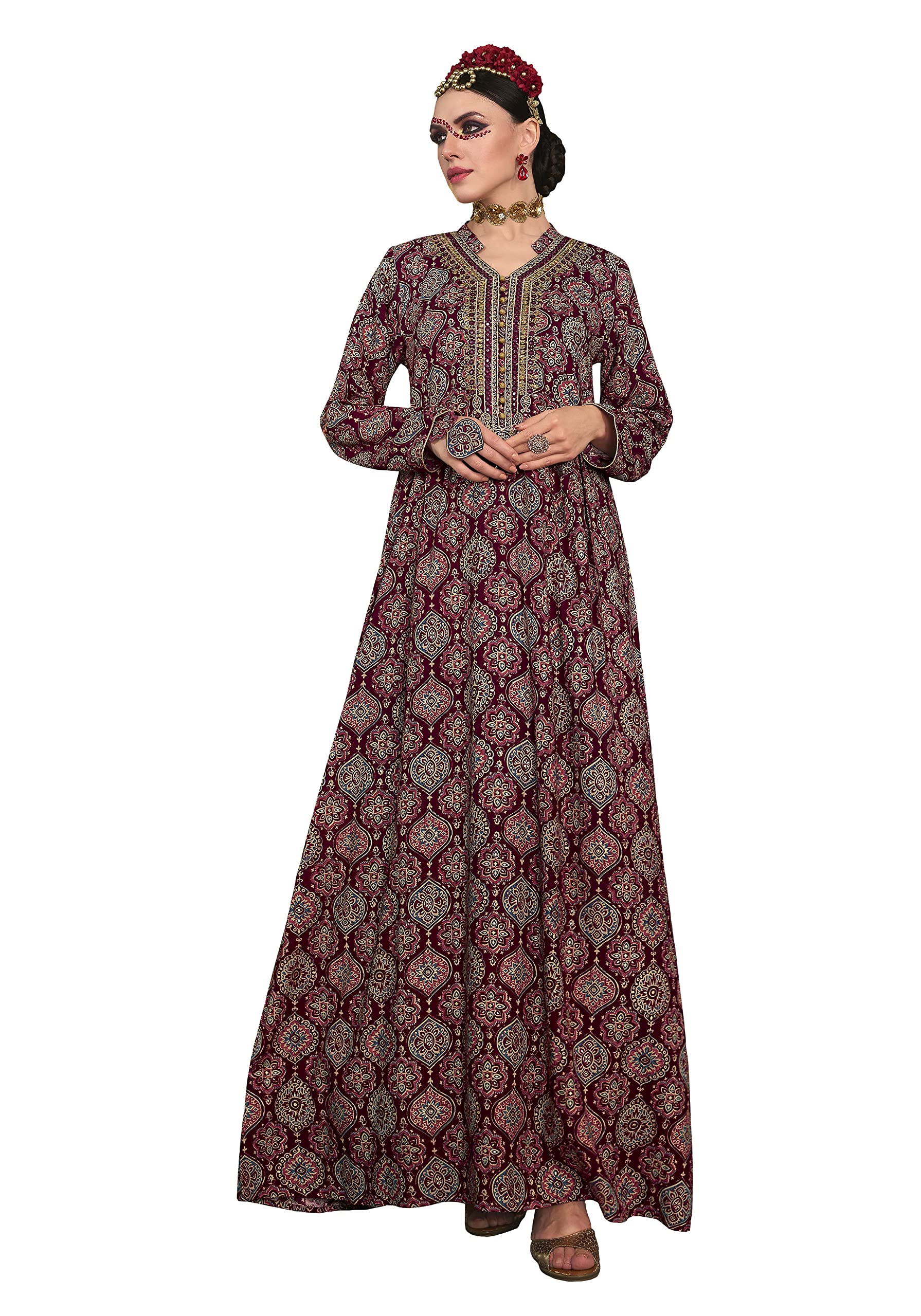 Sara ArabiaWomens Medallion Printed Jalabiya