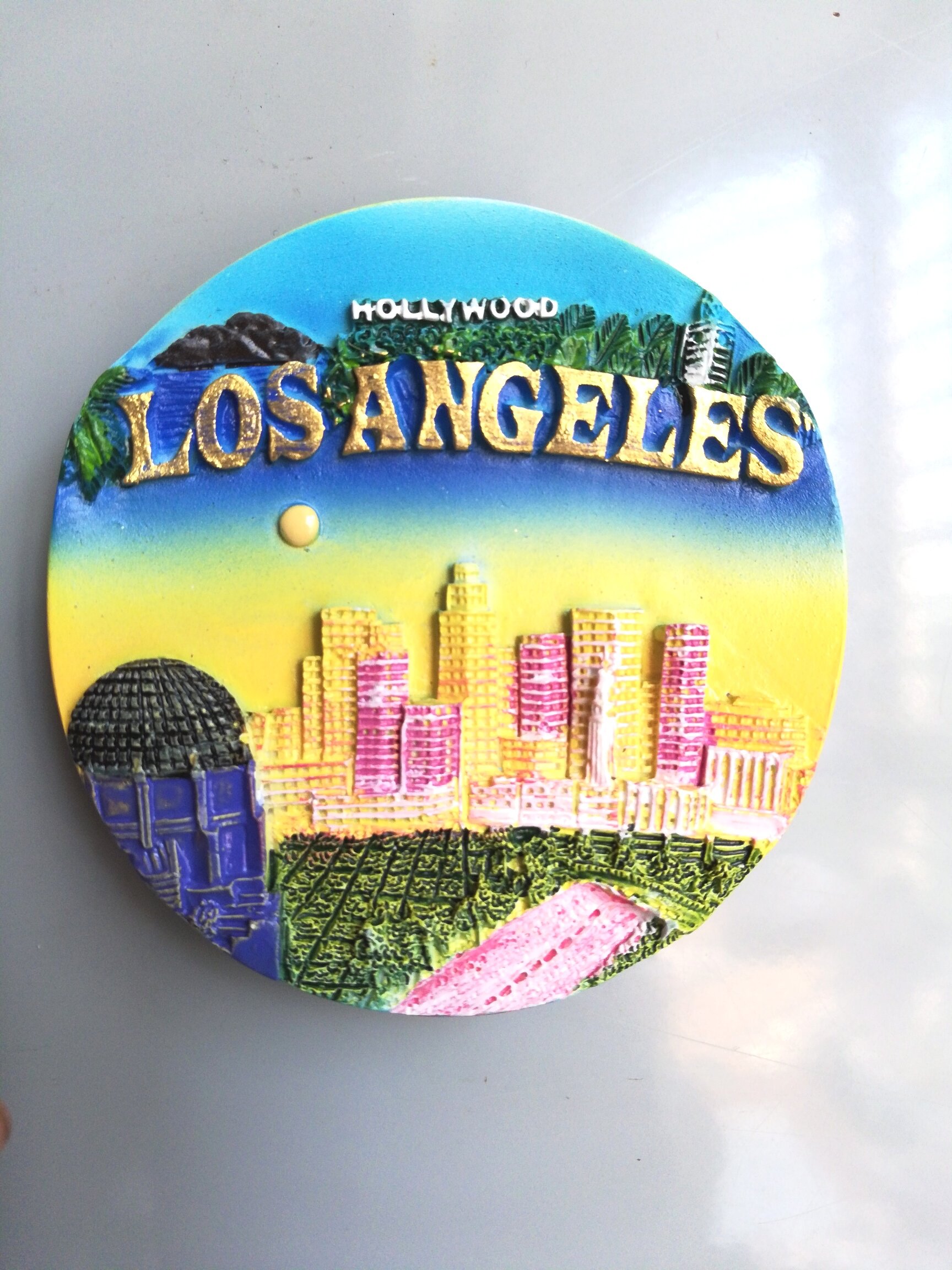 3D Hollywood USA Fridge Magnet - American Souvenir Magnetic Sticker For Home & Kitchen Decoration