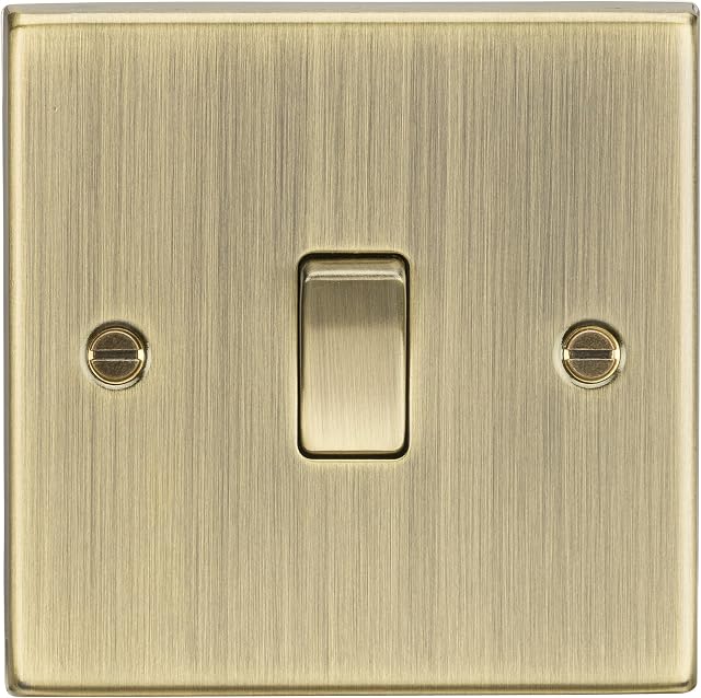 Knightsbridge CS2AB Square Edge 1G Light Switch - Antique Brass
