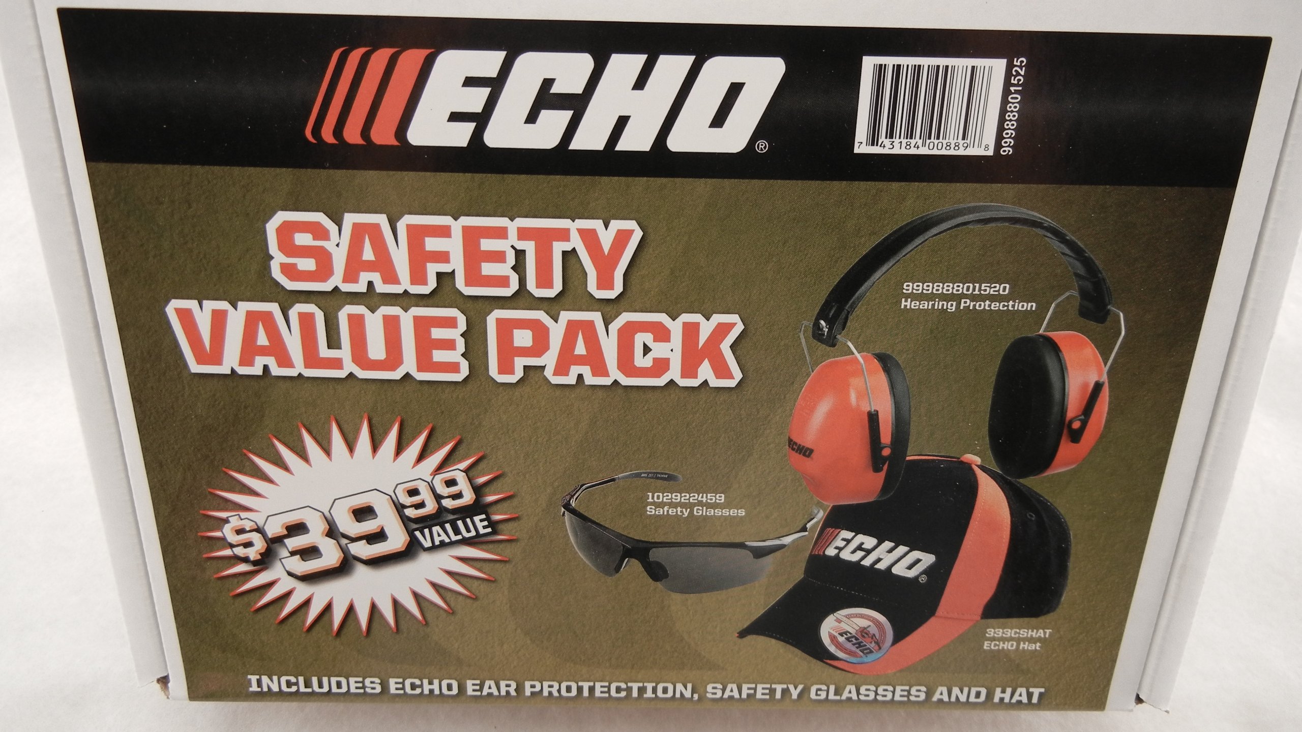 Echo Safety Value Pack (Hearing Protection, Safety Glasses, Hat) 99988801525