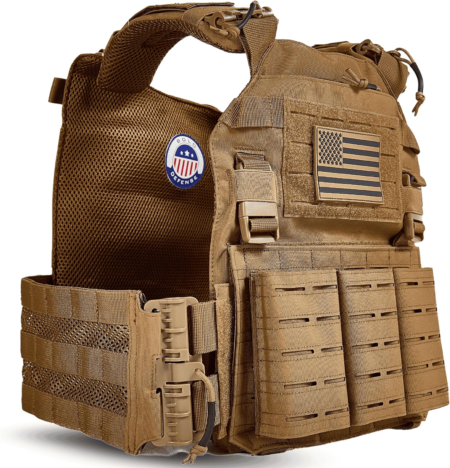 Molle Utility Tactical Vest 500D Nylon, Adjustable Quick-Release