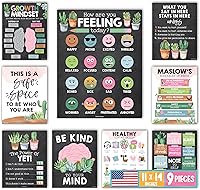 Vista 9 de Hadley Designs 9 pósteres de salud mental para el aula, 11 x 14 pulgadas, decoración de oficina de consejero escolar, póster de mentalidad de poder