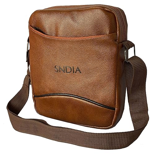 SNDIA PU Leather Side Sling Messenger Shoulder Bag 26x23x7 cm,