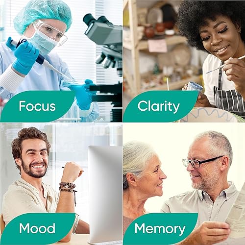 Miniatura 5 de Brain Tea Focus & Memory Suplemento herbario nootrópico 4 en 1 certificado orgánico con ginkgo biloba, gotu kola, hongo melena de león, sin cafeína