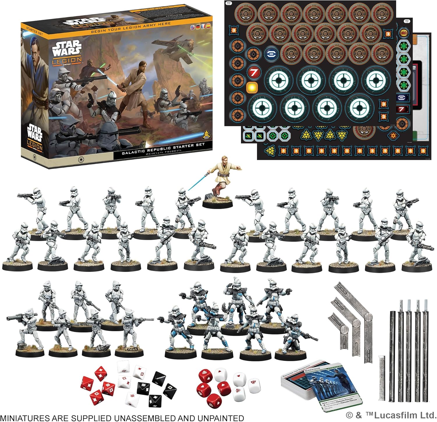 Asmodee Star Wars Legion Galactic Republic Starter Set - Tabletop Miniatures Game, Strategy Game for Kids and Adults, Ages 14+, 2 Players, 90 Min Playtime