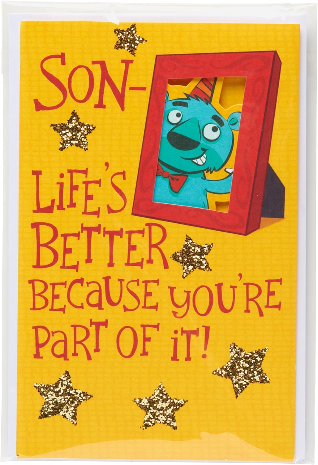 American Greetings Life's Better Birthday Card for Son with Glitter, Life's Better Son Birthday, 8.75 inches x 6 inches - Image 4