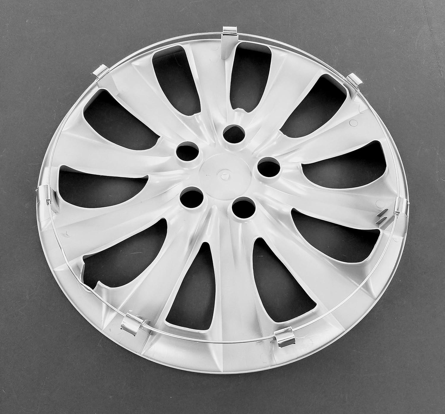 Set of 4 – 16" Wheel Covers Hubcaps for 2011-2013 Toyota Corolla | 10 Spoke Silver | Snap-On ABS Replacement | Hollander 61159 | Part # 50816S