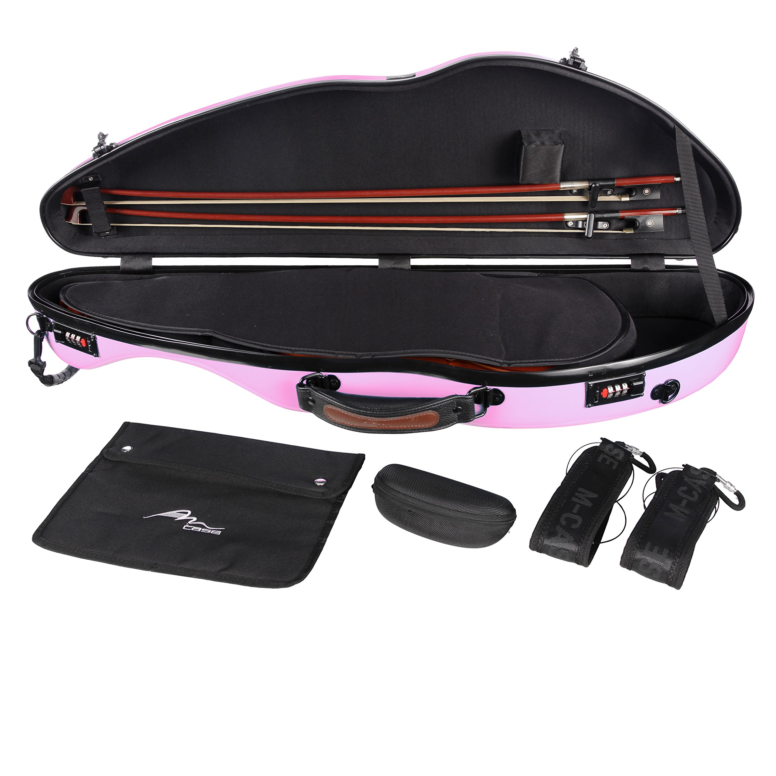 Futerał skrzypcowy Fiberglass 4/4 Safe Flight różowy M-case + torba na nuty
