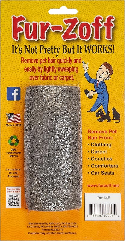 Herramienta de depilación para mascotas Fur-Zoff para alfombras, automóviles, alfombras, ropa de cama, ropa, depilación para gatos y perros, detalles interiores para automóviles,gris