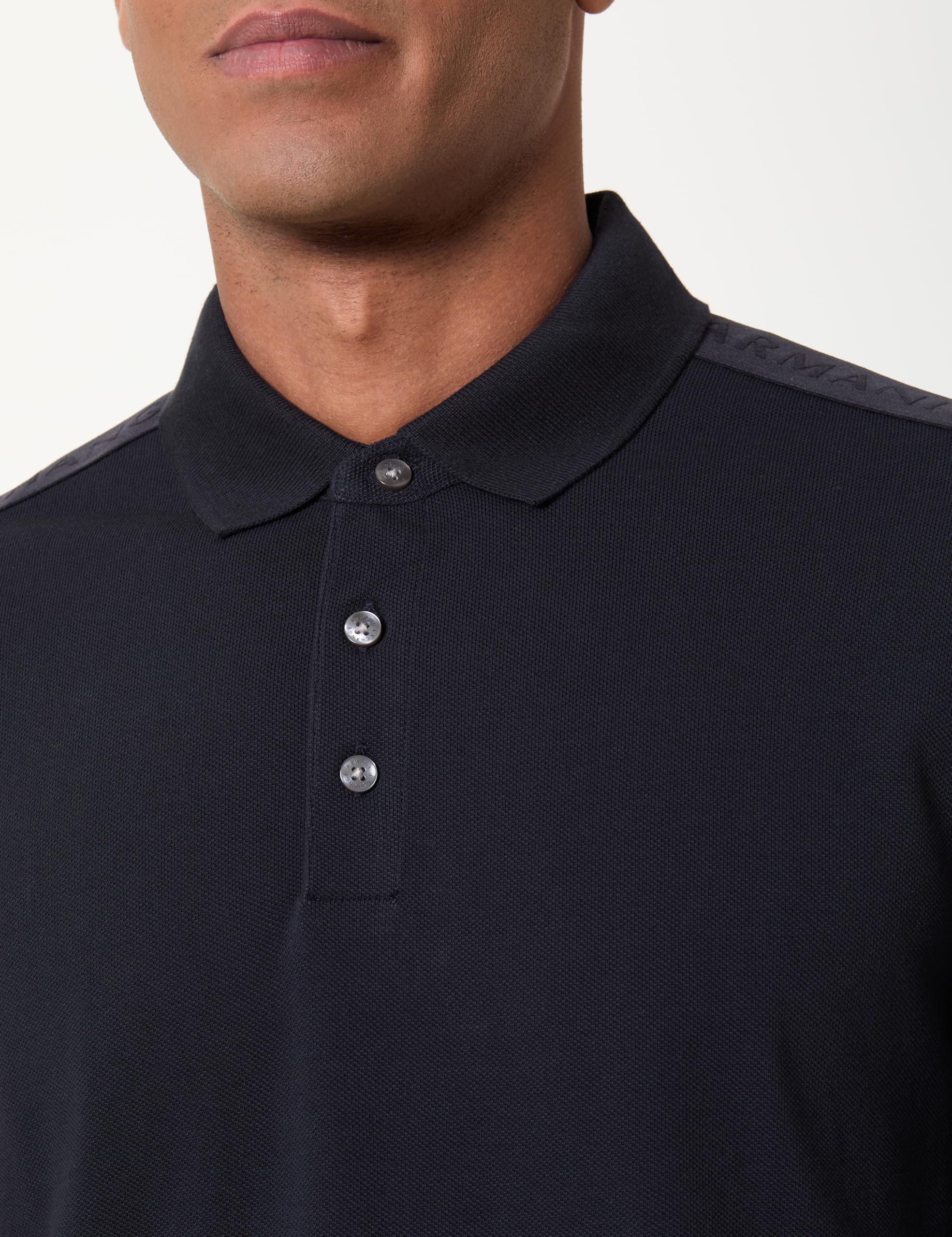 Armani Exchange Essential, Short Banded Logo Sleeve Polo Hombre (Pack de 1)