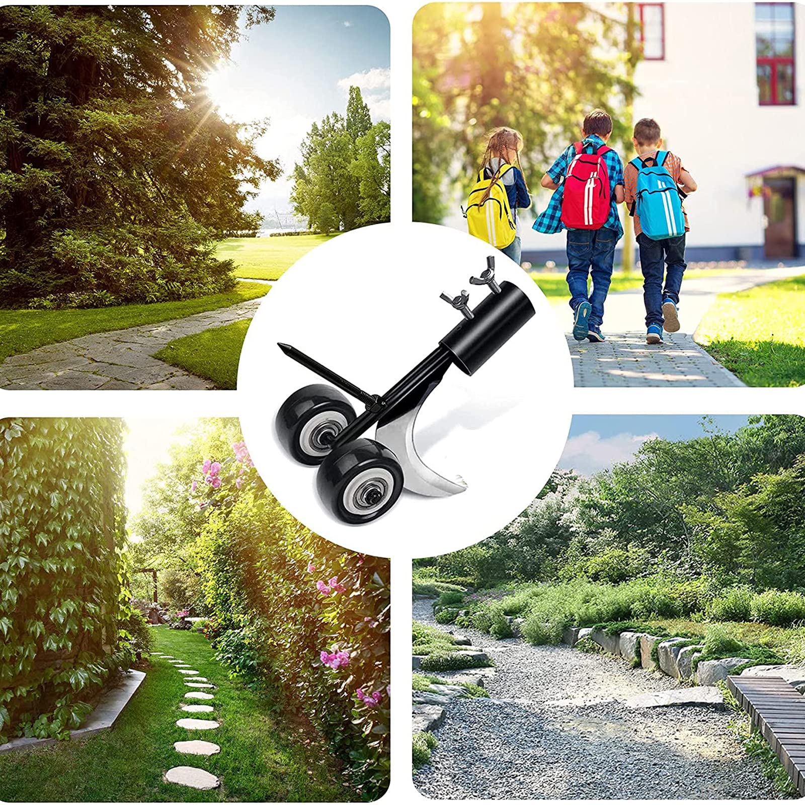 2 in 1 Desherbeur Telescopique,Outil De Désherbage De Terrasse,Désherbeurs Manuels avec Roues,Longueur Évolutive 56-95CM,pour Jardin, Patio, Allées Et Trottoirs
