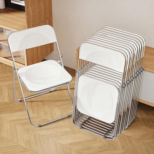Juego de 12 sillas plegables de plástico portátil de acrílico, fáciles de usar y almacenar, cómodas sillas de fiesta portátiles para el hogar,