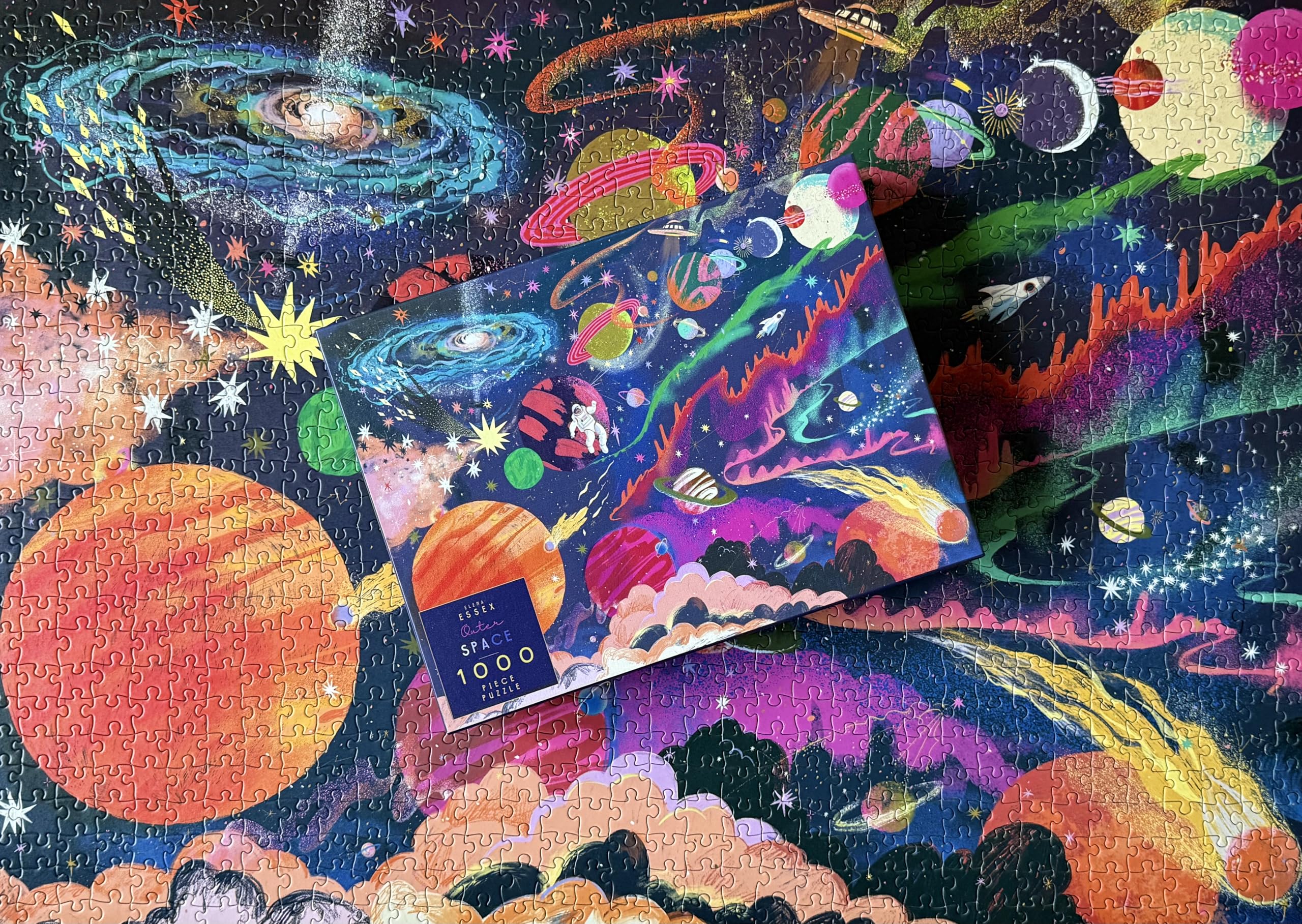 Elena Essex Puzzle – kosmos, puzzle dla dorosłych 1000, puzzle 1000 elementów dla dorosłych, układ słoneczny planeta kosmonauta księżyc kosmos puzzle, rozmiar 70x50cm