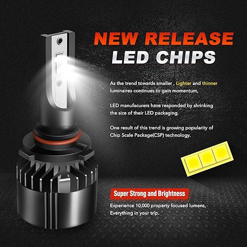 Miniatura 3 de Bombillas LED H139008, 60 W, 20000 lúmenes, 6000 K, luz blanca brillante o luces antiniebla, impermeable, instalación rápida, paquete de 2