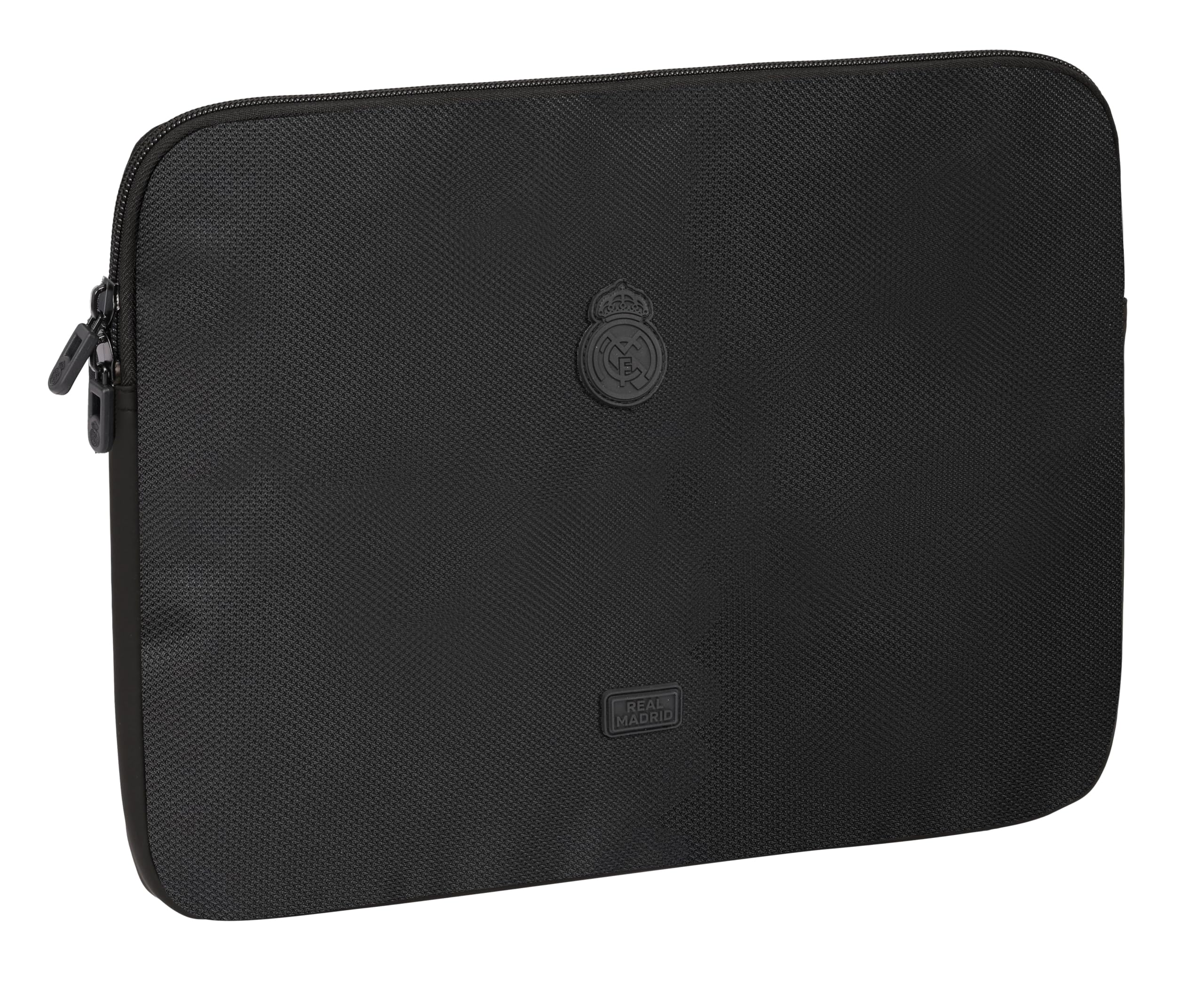 Safta Real Madrid Premium – Laptop Sleeve 15.6 Inches, Backpack, Ideal for Children of Different Ages, Comfortable and Versatile, Quality and Resistance, 39.5 x 3.5 x 27.5 cm, Black, Black/White,