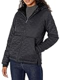 womens Lightweight Quilted Full-Zip Water-Resistant Sherpa-Lined Hooded Puffer Jacket