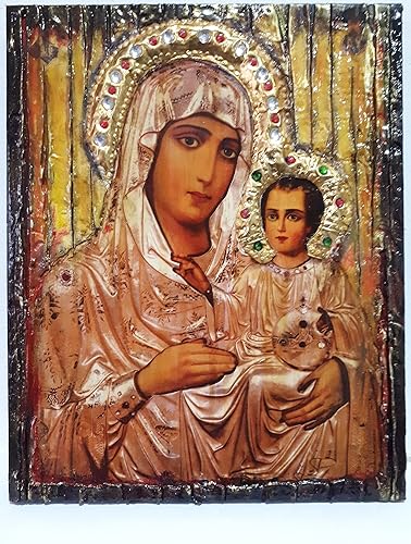 Miniatura 10 de Virgin Mary with Jesus Jerusalem Icon - Orthodox Greek Byzantine Icons (Large)