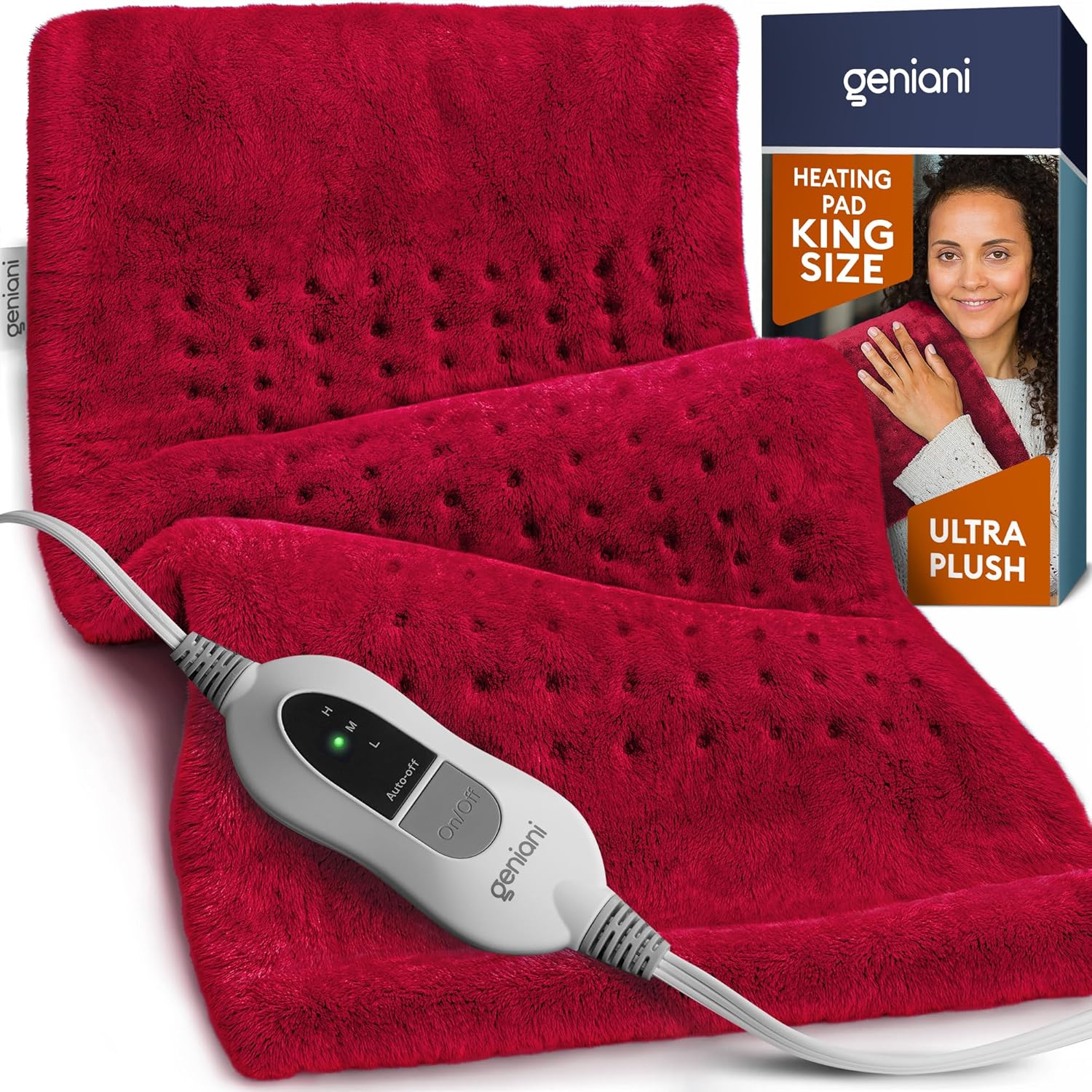 GENIANI XL Heating Pad for Back Pain & Menstrual Pain