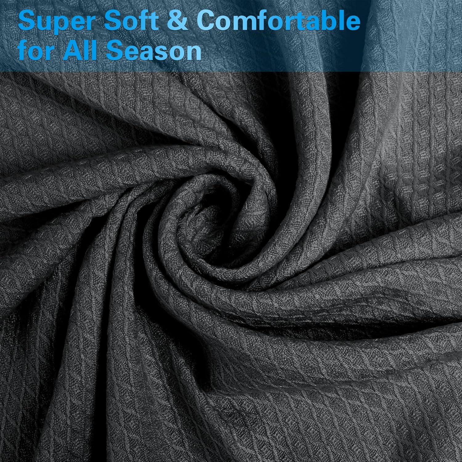 AmyHomie Cooling Blanket, 100% Rayon Derived from Bamboo, Cool Summer Blanket for Hot Sleepers, Soft Comfy Lightweight Blankets for All Seasons(Dark Gray, 79×91in) - Image 6