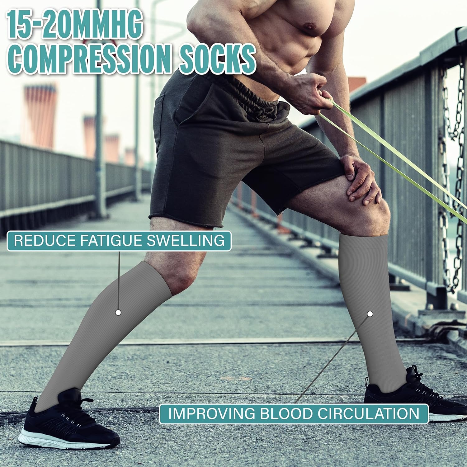 3 Pairs Compression Socks for Women & Men 15-20 mmHg- Best Support for Nurses, Running, Hiking, Recovery & Flight Socks - Image 3