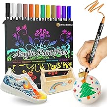 Desire Deluxe Acrylic Paint Pens - Non-Toxic Paint for Stone, Ceramic, Glass, Wood, Porcelain, Pebbles, Round Tip Reversible