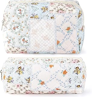 2 bolsas de maquillaje acolchadas de algodón ...