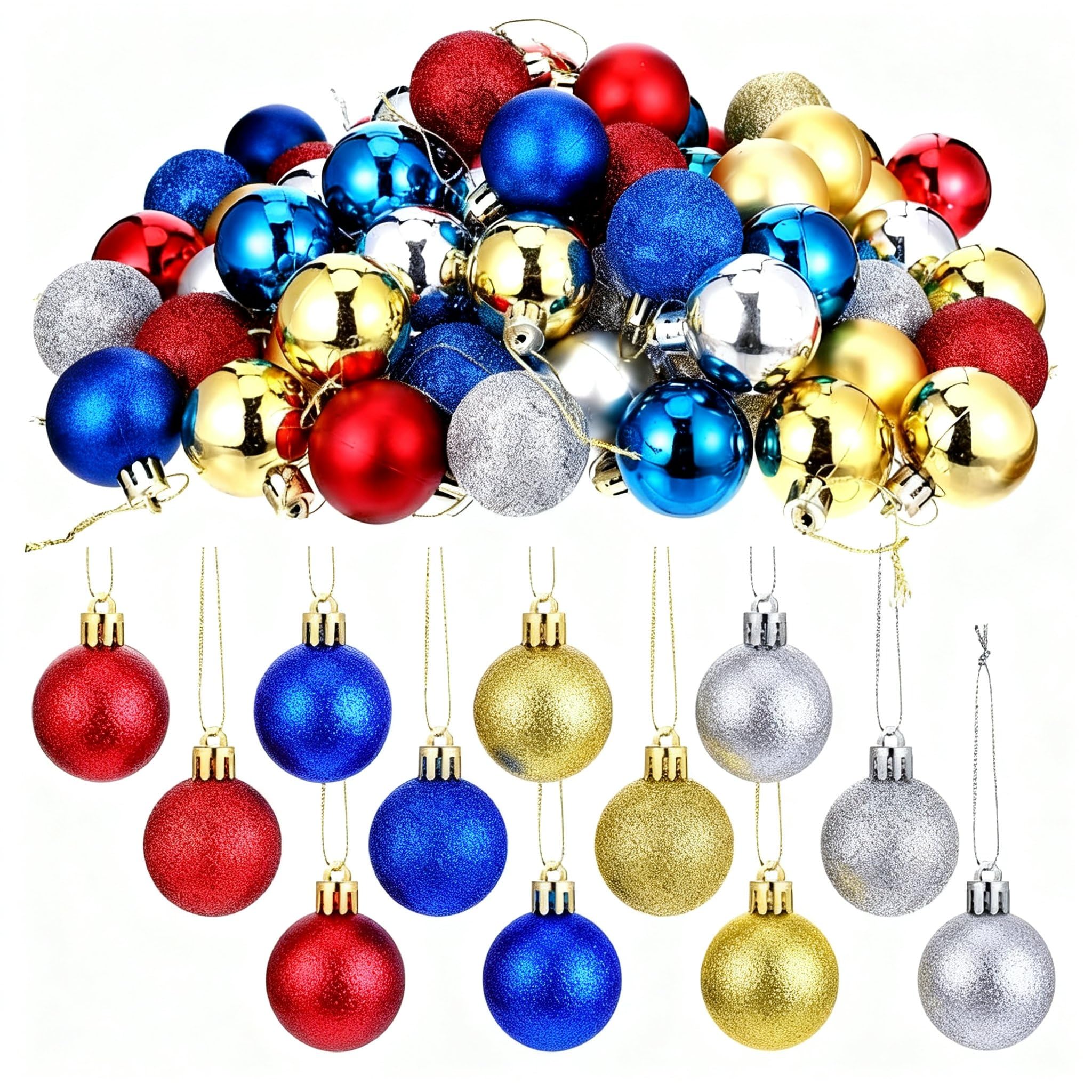 Boules de Noël de 4,9 cm aux finitions exquises pour une décoration raffinée