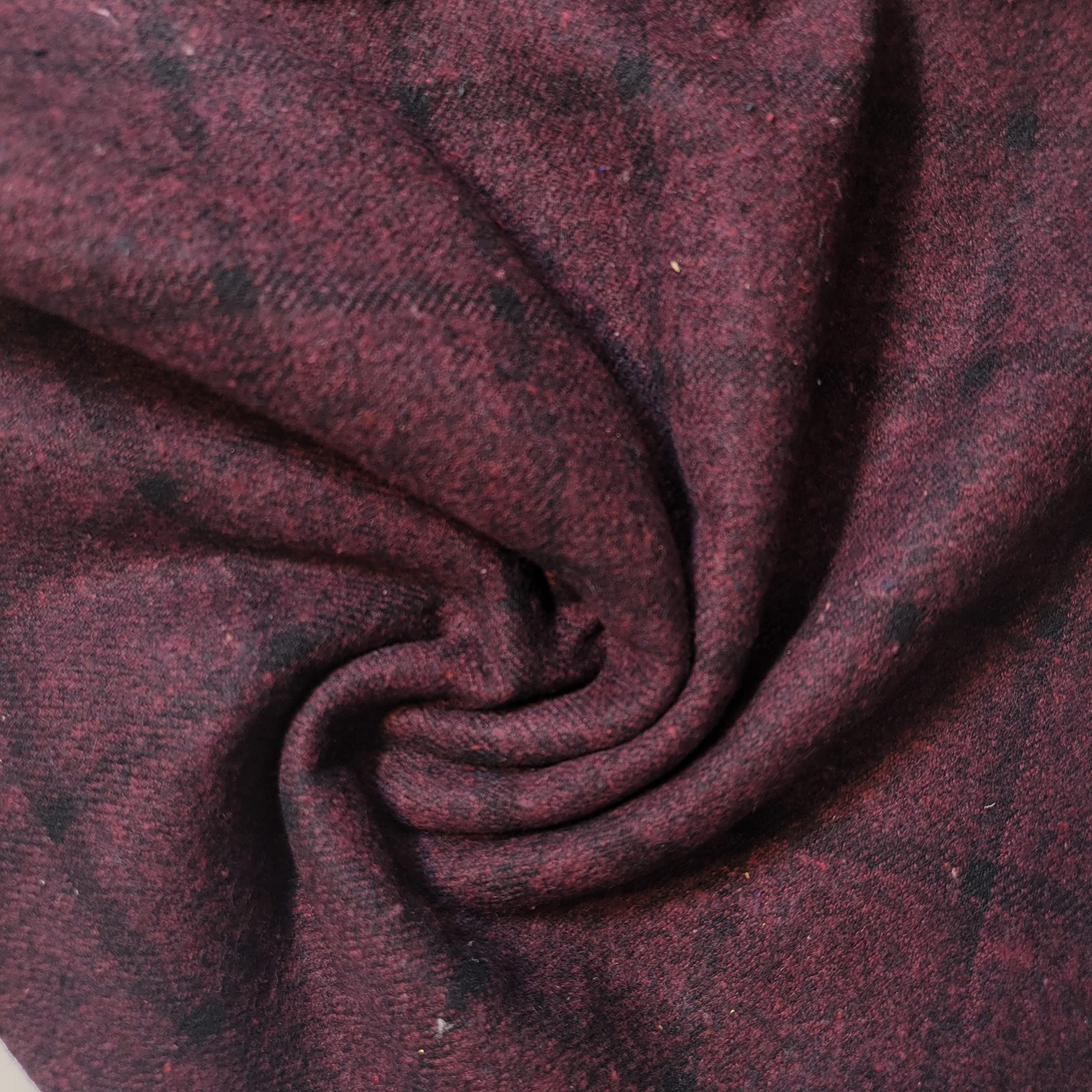 TS 100% Brushed Cotton Soft Tartan Fabric - 150cm (59") Wide Sold by The Meter (Burgundy Tweed) — image 1