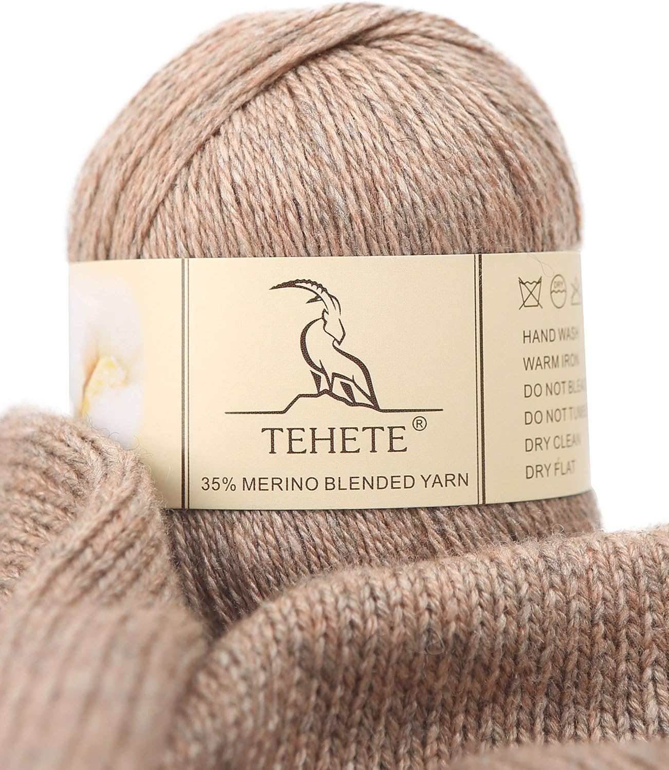 TEHETE Merino Wool Yarn for Knitting 3-Ply Soft Crochet Yarn