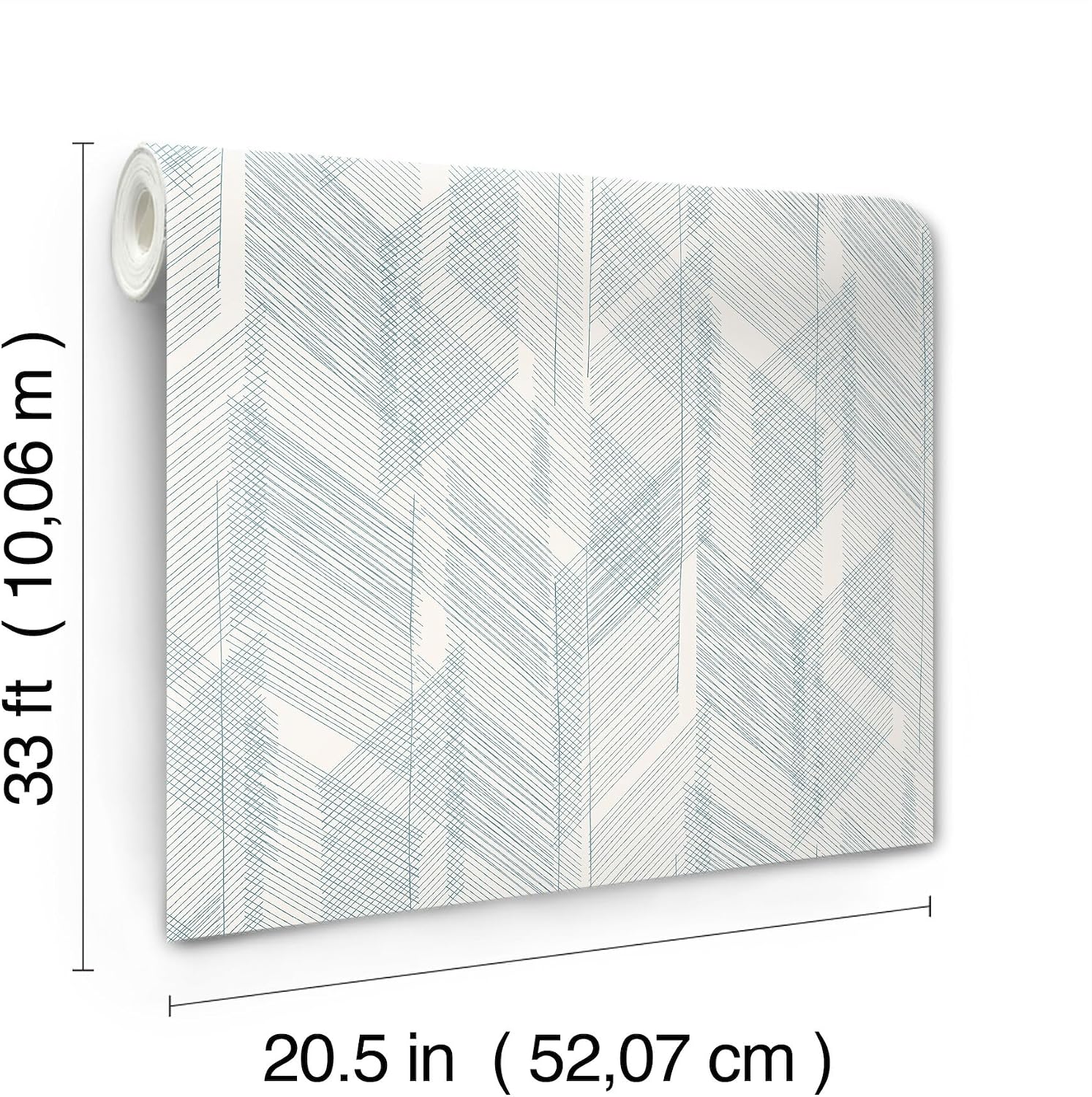 A-Street Prints Bryant Blue Crosshatch Wallpaper, 4155-27337