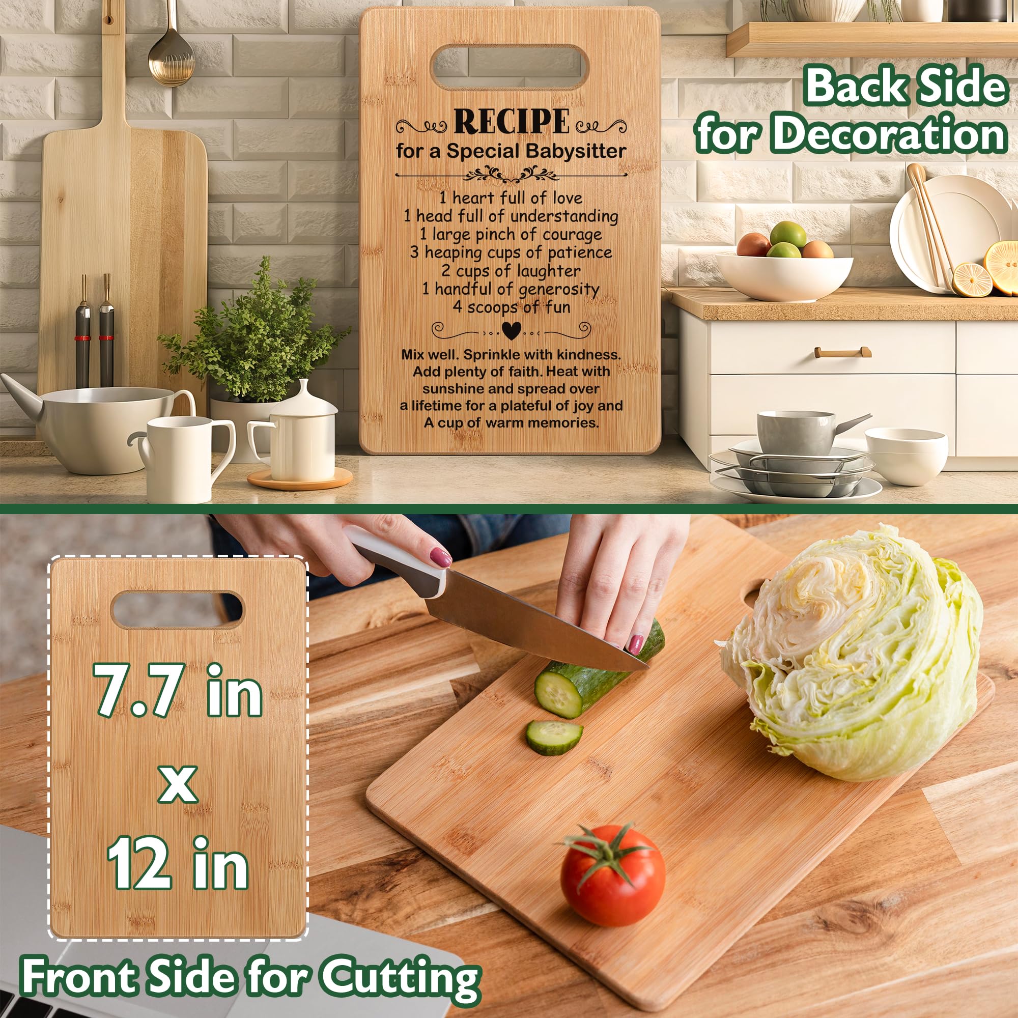 Popular Babysitter Gifts, Cutting Board Gift for Babysitter, Babysitter Appreciation Gift, Thank You Gift for Babysitter Christmas Birthday