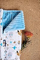 Vista 1 de Baby Sleep Sack Newborn Envelope Minky plush Sleeping Bag Baby Shower Gift Cotton Blue Blanket Stroller Footmuff with Forest Animals